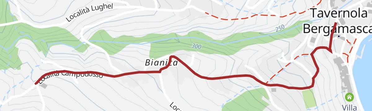 Route map: Sentiero da Tavernola al Santuario della Madonna di Cortinica